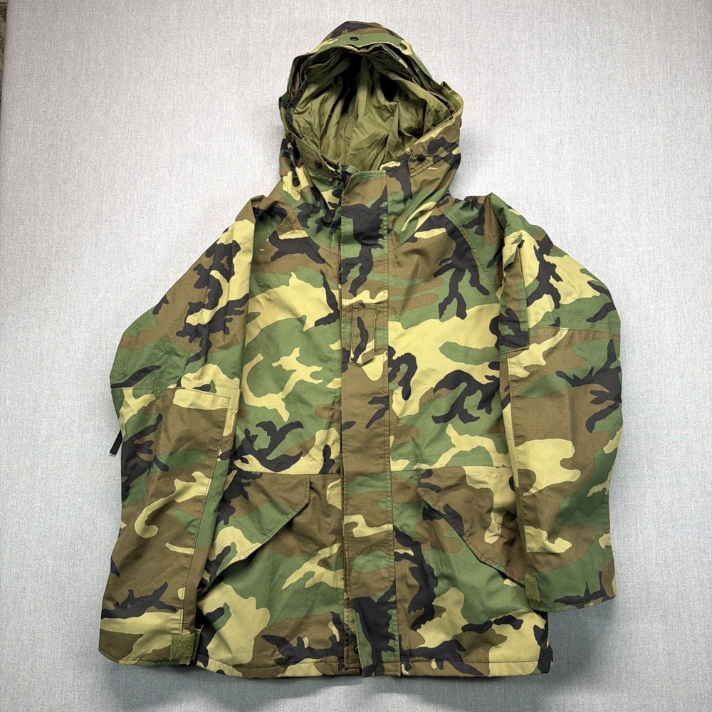 US Army Parka Mens M Regular Woodland Military Cold Weather MISSING ZIPPER